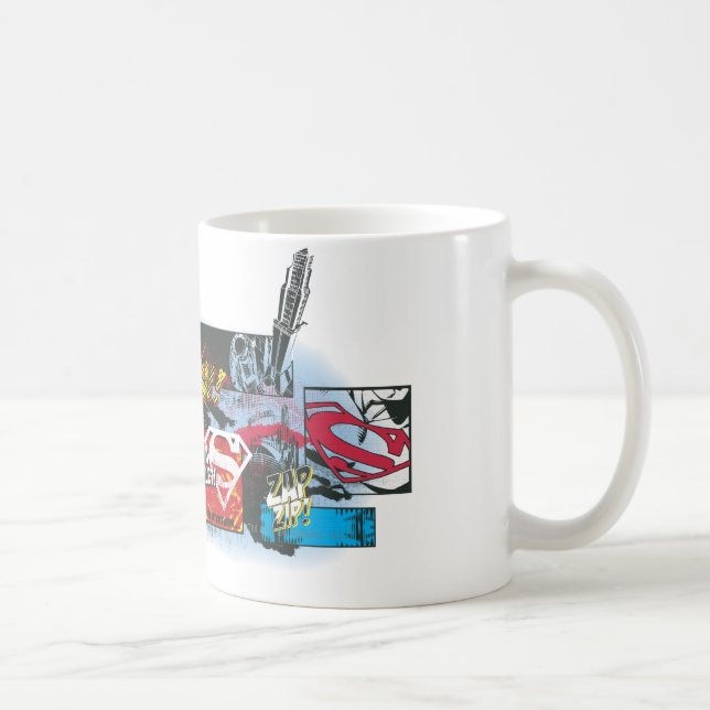 Superman Logo Collage Coffee Mug (Right)