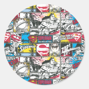 Superman Logo Pattern 2 Classic Round Sticker