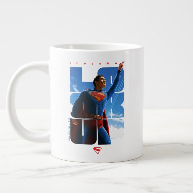 Superman Look Up Pose Large Coffee Mug (Left)