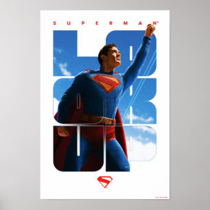 Superman Look Up Pose Poster