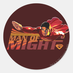 Superman Man of Might Classic Round Sticker