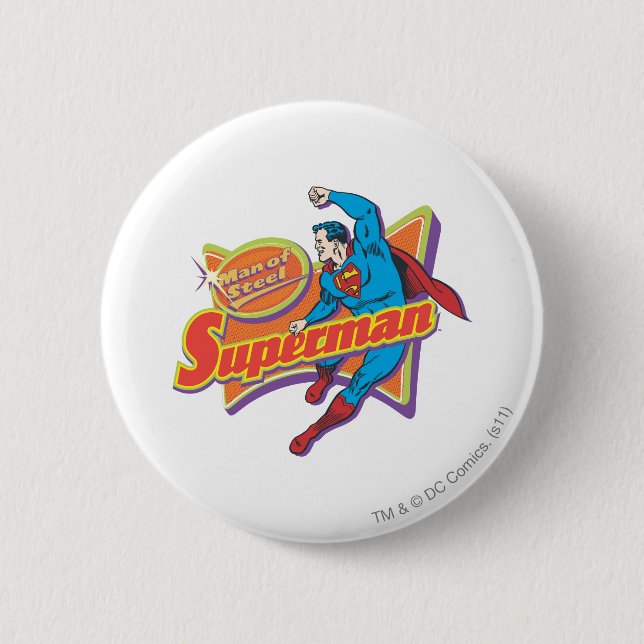Superman - Man of Steel 6 Cm Round Badge (Front)
