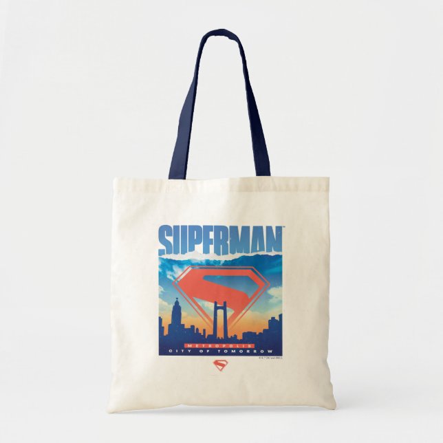 Superman Metropolis Skyline Tote Bag (Front)