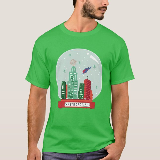 Superman Metropolis Snow Globe Graphic T-Shirt (Front)
