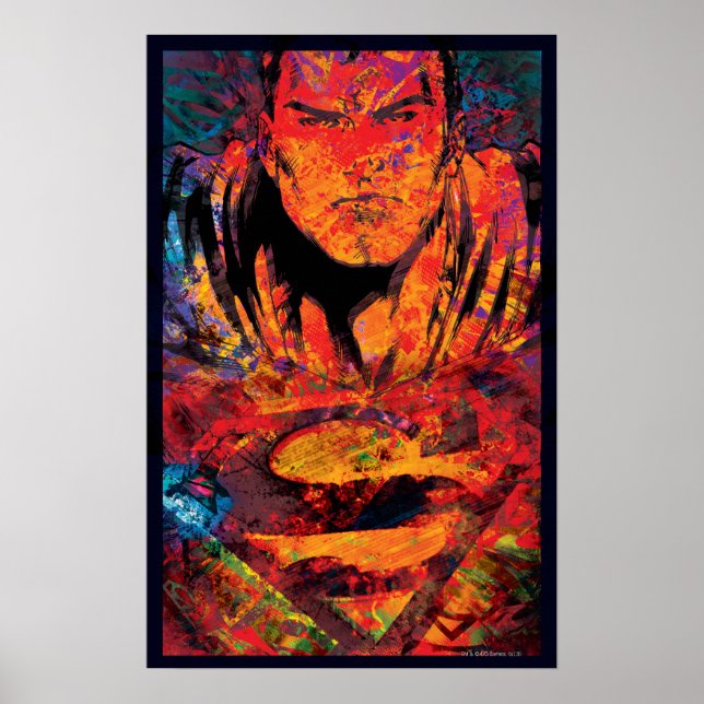 Superman Orange Grunge Poster (Front)