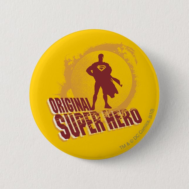 Superman Original Super Hero 6 Cm Round Badge (Front)