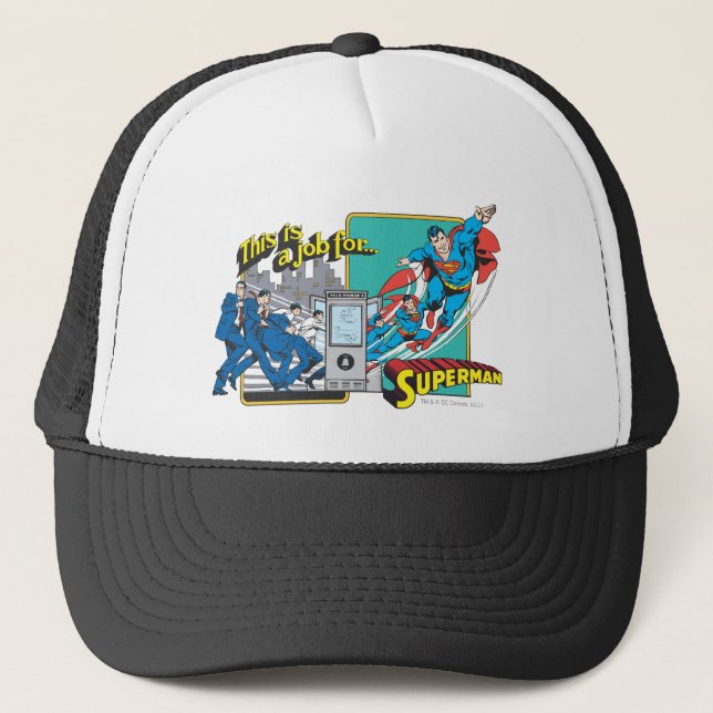 Superman Phonebooth Trucker Hat (Front)
