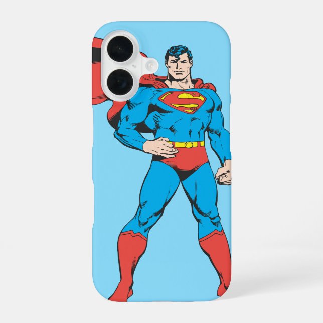 Superman Posing 2 iPhone 16 Case (Back)