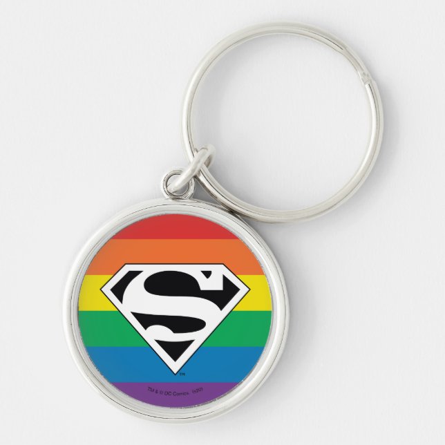 Superman Rainbow Logo Key Ring (Front)