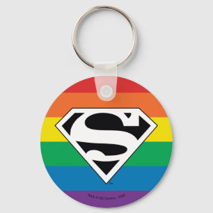 Superman Rainbow Logo Key Ring