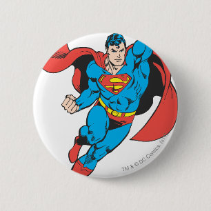 Superman Right Fist Raised 6 Cm Round Badge