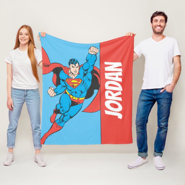 Superman Right Fist Raised Fleece Blanket (In Situ)