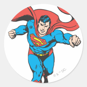 Superman Runs Forward 2 Classic Round Sticker