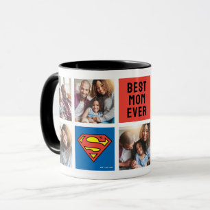 Superman S-Shield Best Mum Photo Collage Mug