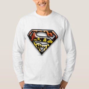 Superman S-Shield   Black Outline Graffiti Logo T-Shirt