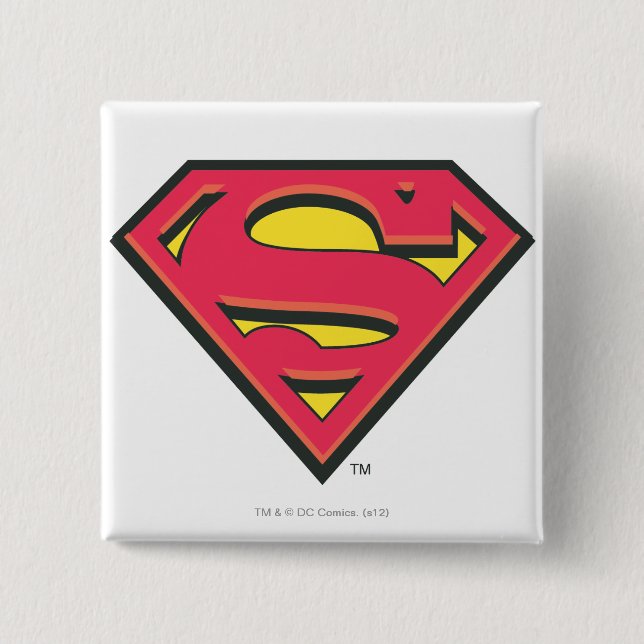 Superman S-Shield | Classic Logo 15 Cm Square Badge (Front)