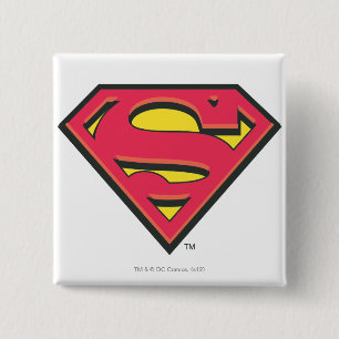 Superman S-Shield   Classic Logo 15 Cm Square Badge