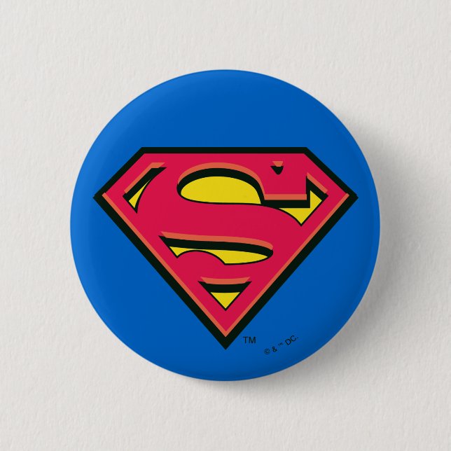 Superman S-Shield | Classic Logo 6 Cm Round Badge (Front)