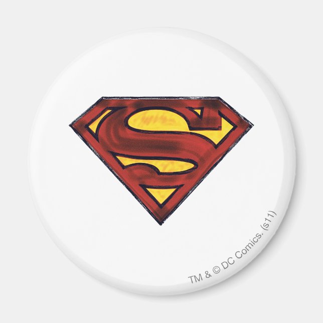 Superman S-Shield | Darkened Red Logo Magnet (Front)