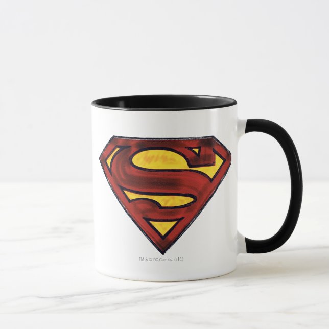Superman S-Shield | Darkened Red Logo Mug (Right)