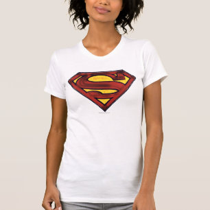 Superman S-Shield   Darkened Red Logo T-Shirt