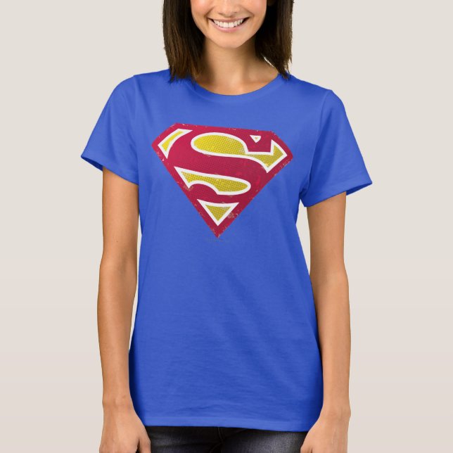 Superman S-Shield | Distressed Dots Logo T-Shirt (Front)