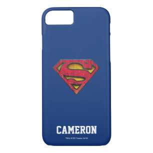 Superman S-Shield   Distressed Logo   Add Name iPhone 8/7 Case