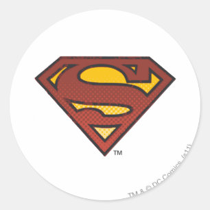 Superman S-Shield   Faded Dots Logo Classic Round Sticker