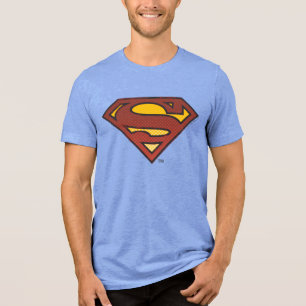 Superman S-Shield   Faded Dots Logo Tri-Blend Shirt