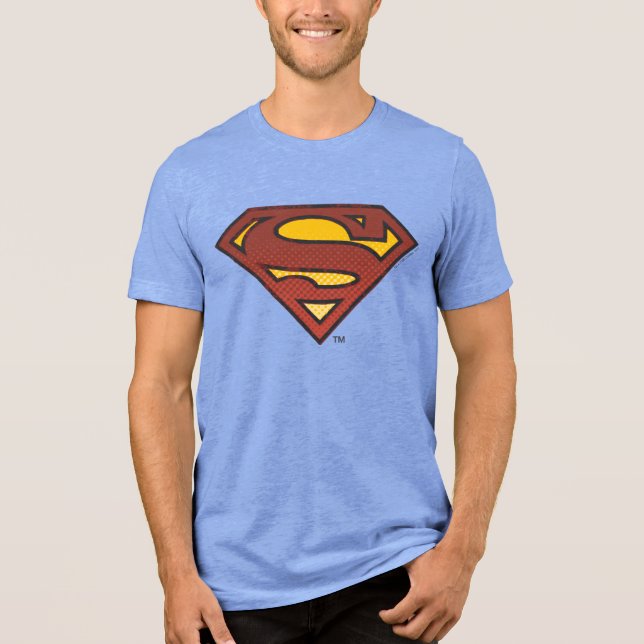 Superman S-Shield | Faded Dots Logo Tri-Blend Shirt (Front)