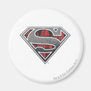 Superman S-Shield Grey and Red City Logo Magnet