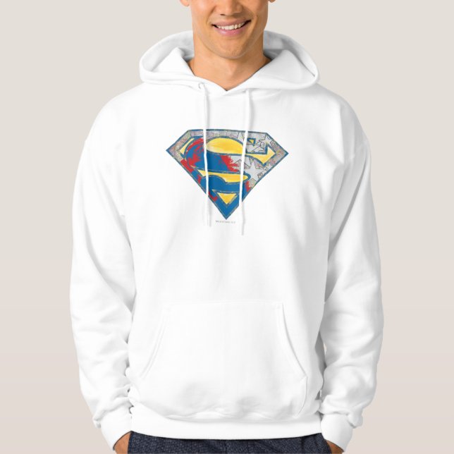 Superman S-Shield | Grey Yellow Red Black Mix Logo Hoodie (Front)