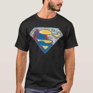 Superman S-Shield   Grey Yellow Red Black Mix Logo T-Shirt