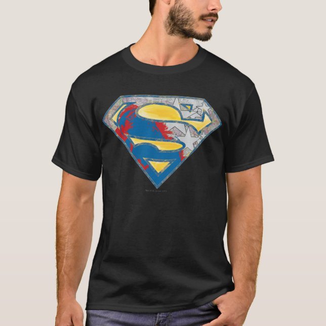 Superman S-Shield | Grey Yellow Red Black Mix Logo T-Shirt (Front)