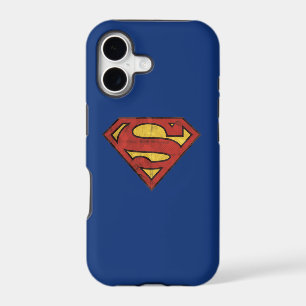 Superman S-Shield Grunge Black Outline Logo