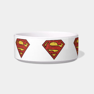 Superman S-Shield Grunge Black Outline Logo Bowl