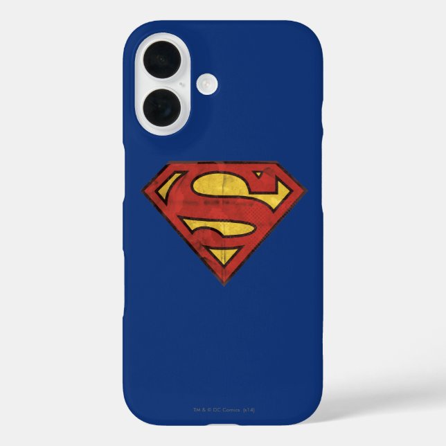Superman S-Shield | Grunge Black Outline Logo Case-Mate iPhone Case (Back)