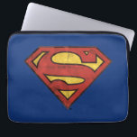 Superman S-Shield | Grunge Black Outline Logo Laptop Sleeve<br><div class="desc">The classic Superman S-Shield logo stylised as an old comic book paper grunge graphic.</div>