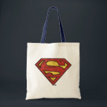 Superman S-Shield | Grunge Black Outline Logo Tote Bag<br><div class="desc">The classic Superman S-Shield logo stylised as an old comic book paper grunge graphic.</div>