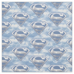 Superman S-Shield   Light Blue City Logo Fabric