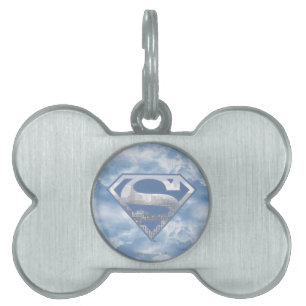 Superman S-Shield Light Blue City Logo Pet Name Tag