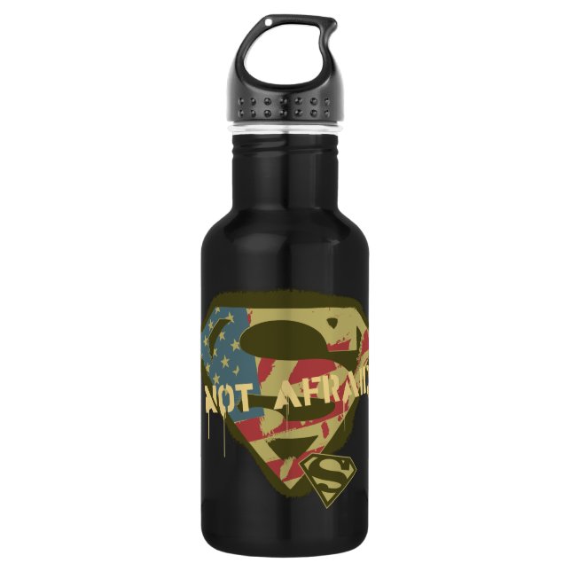 Superman S-Shield | Not Afraid Logo 532 Ml Water Bottle (Front)