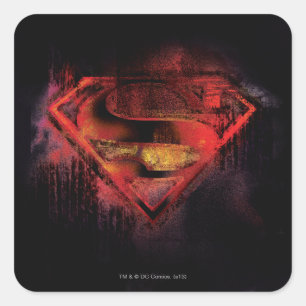 Superman S-Shield Painted Logo Square Sticker
