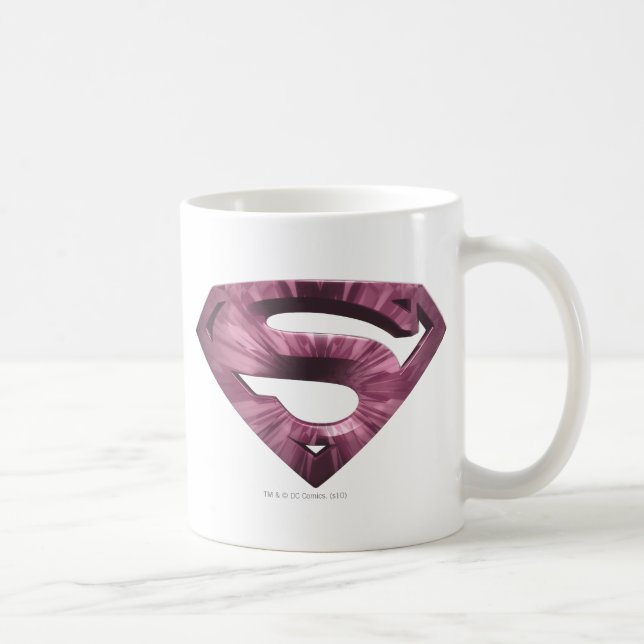 Superman S-Shield | Pink Star Burst Logo Coffee Mug (Right)