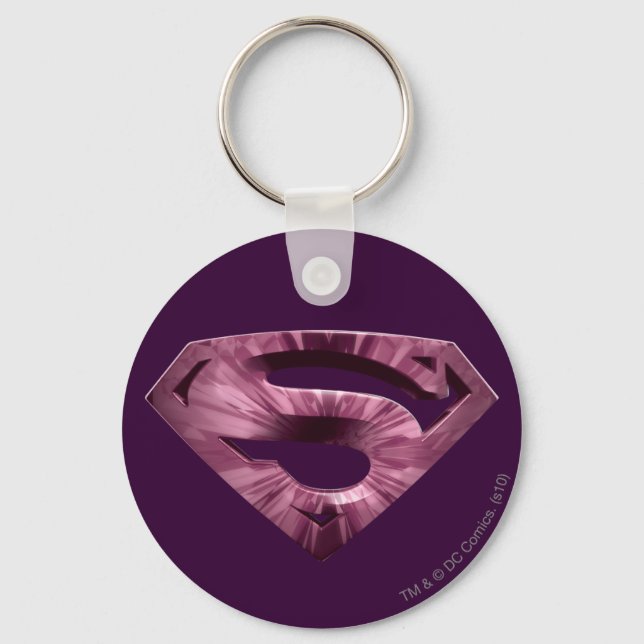 Superman S-Shield | Pink Star Burst Logo Key Ring (Front)