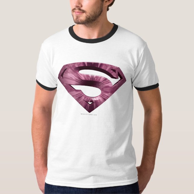 Superman S-Shield | Pink Star Burst Logo T-Shirt (Front)