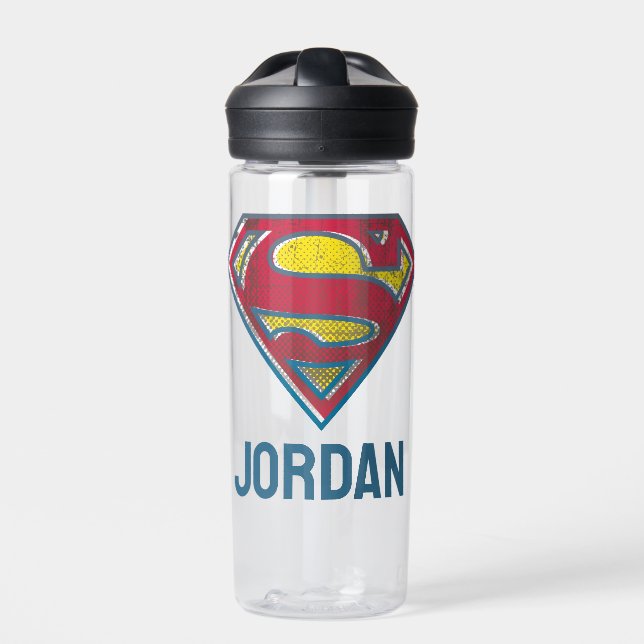 Superman S-Shield | Printed Logo | Add Your Name Water Bottle (Front)