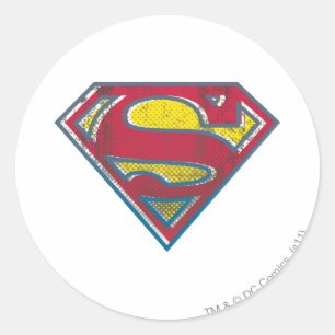 Superman S-Shield Printed Logo Classic Round Sticker