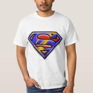 Superman S-Shield Purple Airbrush Logo T-Shirt