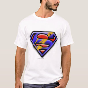 Superman S-Shield Purple Airbrush Logo T-Shirt